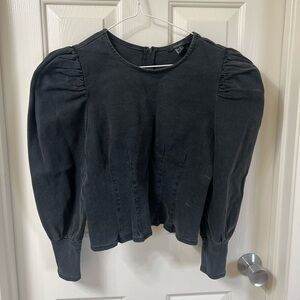 Forever 21 Black Puff Sleeve Blouse